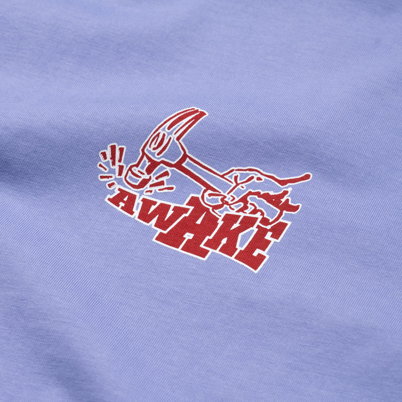 Awake NY Hammer Graphic Tee - Soft Cotton Short Sleeve T-Shirt for Men & Women in Periwinkle Blue | Streetwear, Casual Wear & Urban Fashion