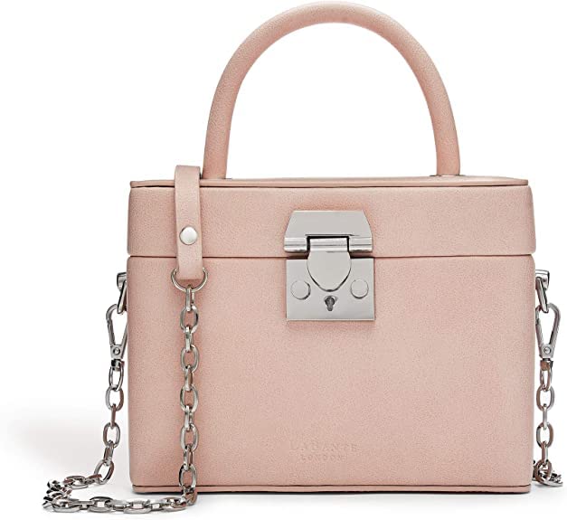 LaBante London Vegan Leather Crossbody Bucket Bag - Pink Top Handle Shoulder Purse for Women | Stylish 'Mae' Design for Work, Travel & Everyday Use