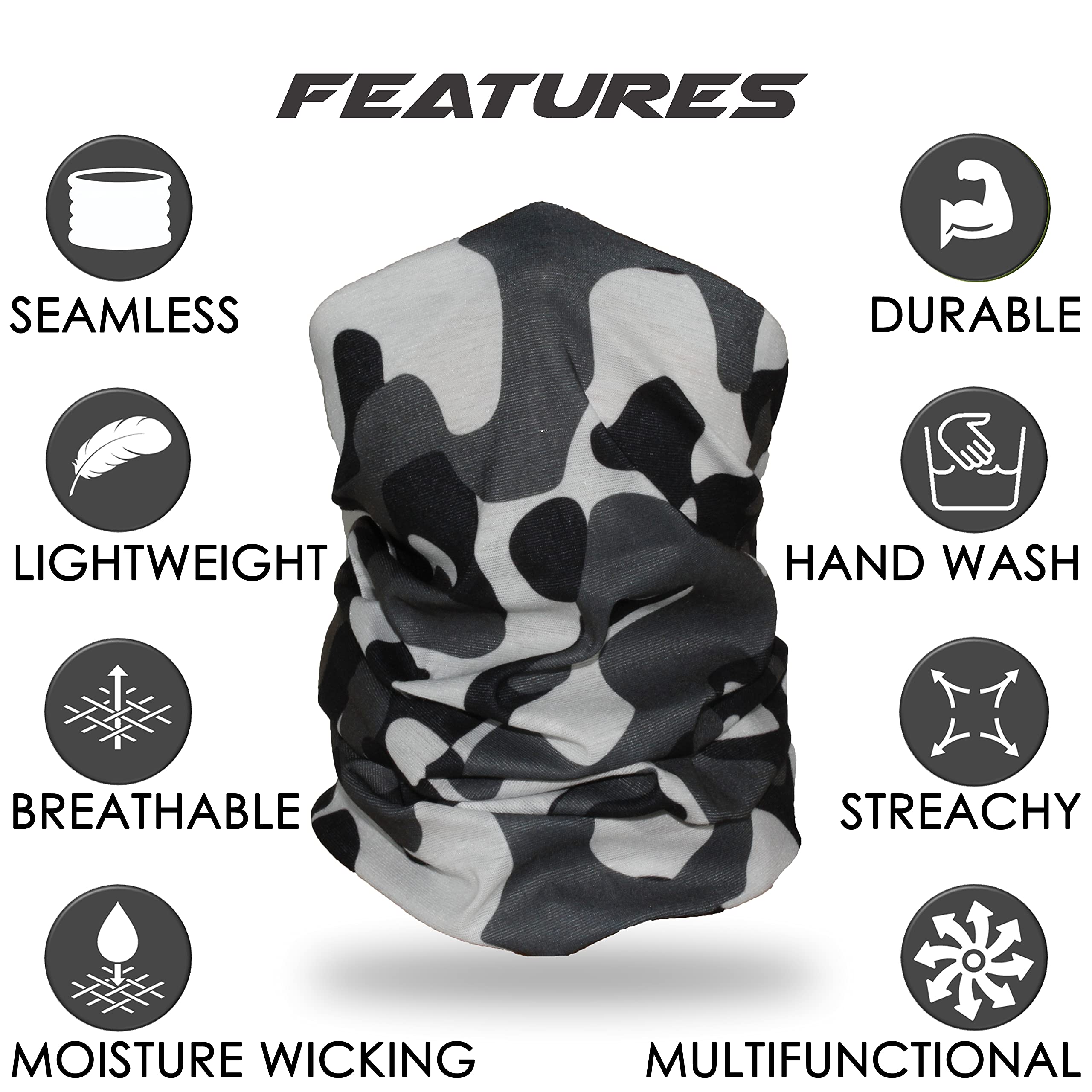 Kids Camo Gaiter - UV Protection Face Mask for Outdoor Sports & Hiking