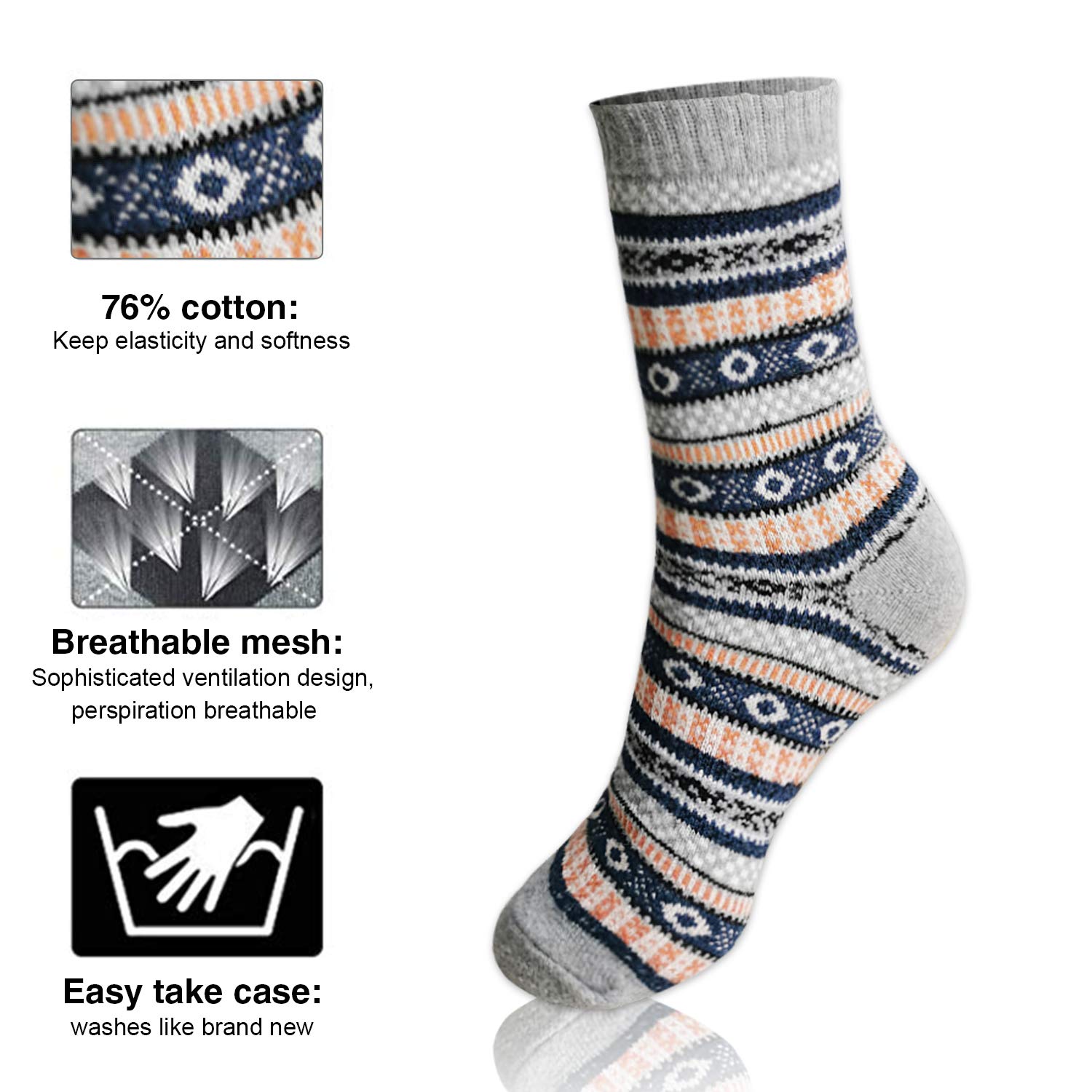 MORECOO Women's Winter Socks - Thick Wool Soft Warm Cozy Crew Socks for Women | Christmas Gifts & Stocking Stuffers | Perfect for Cold Weather, Home Comfort & Holiday Presents