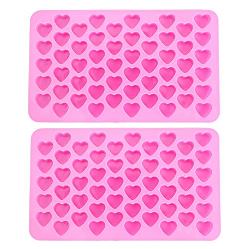 Heart Shaped Silicone Ice Cube Tray - 55 Nonstick Holes for Chocolate, Cake Molds & Ice Cubes - Perfect for Chilled Drinks, Whiskey, Cocktails & Party Decor (7.1x4.2x0.5 Inches)