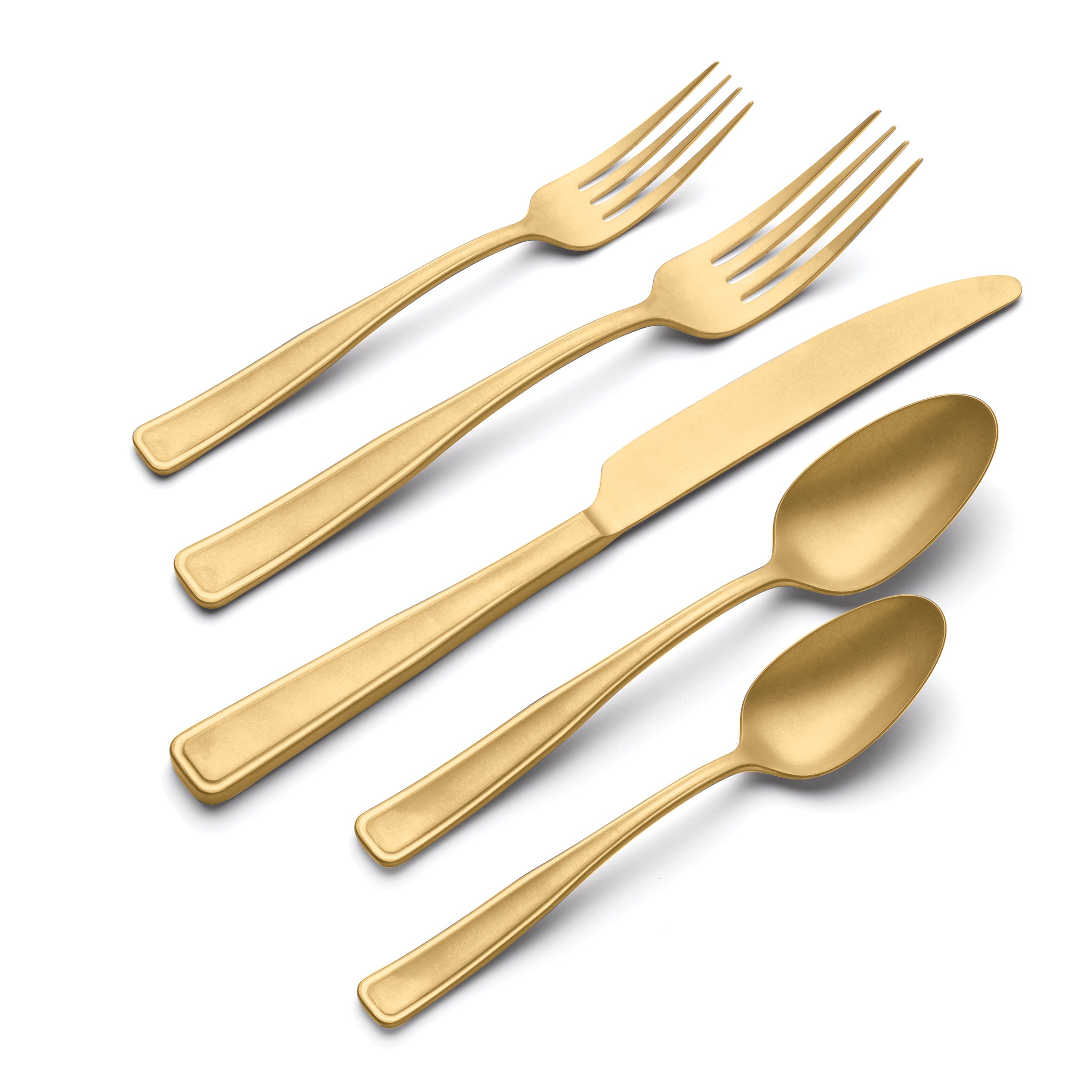 Reid Champagne Vintage 20-Piece Flatware Set - Stainless Steel Silverware for Fine Dining, Wedding Gifts & Formal Occasions