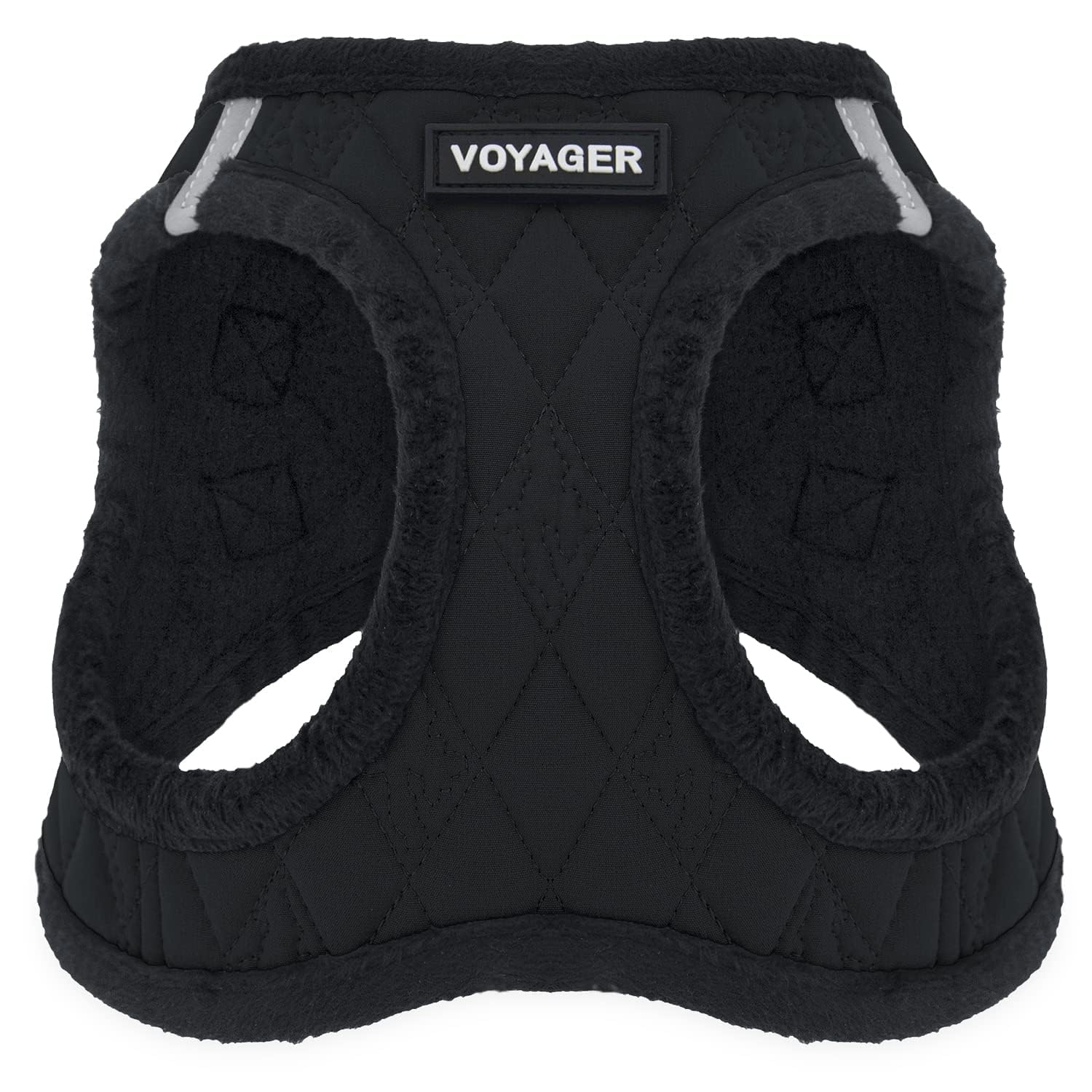 Best Soft Plush Step-In Dog Harness for Small & Medium Dogs - Voyager Comfort Vest, Black, XL (Chest 20.5-23