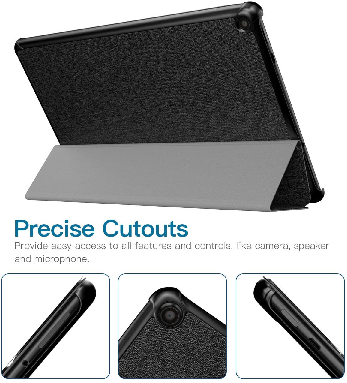 TiMOVO Kindle Fire HD10 (2019) Case - Slim Smart Cover with Auto Wake/Sleep, Gray Protective Shell - Perfect for Reading, Travel & Daily Use