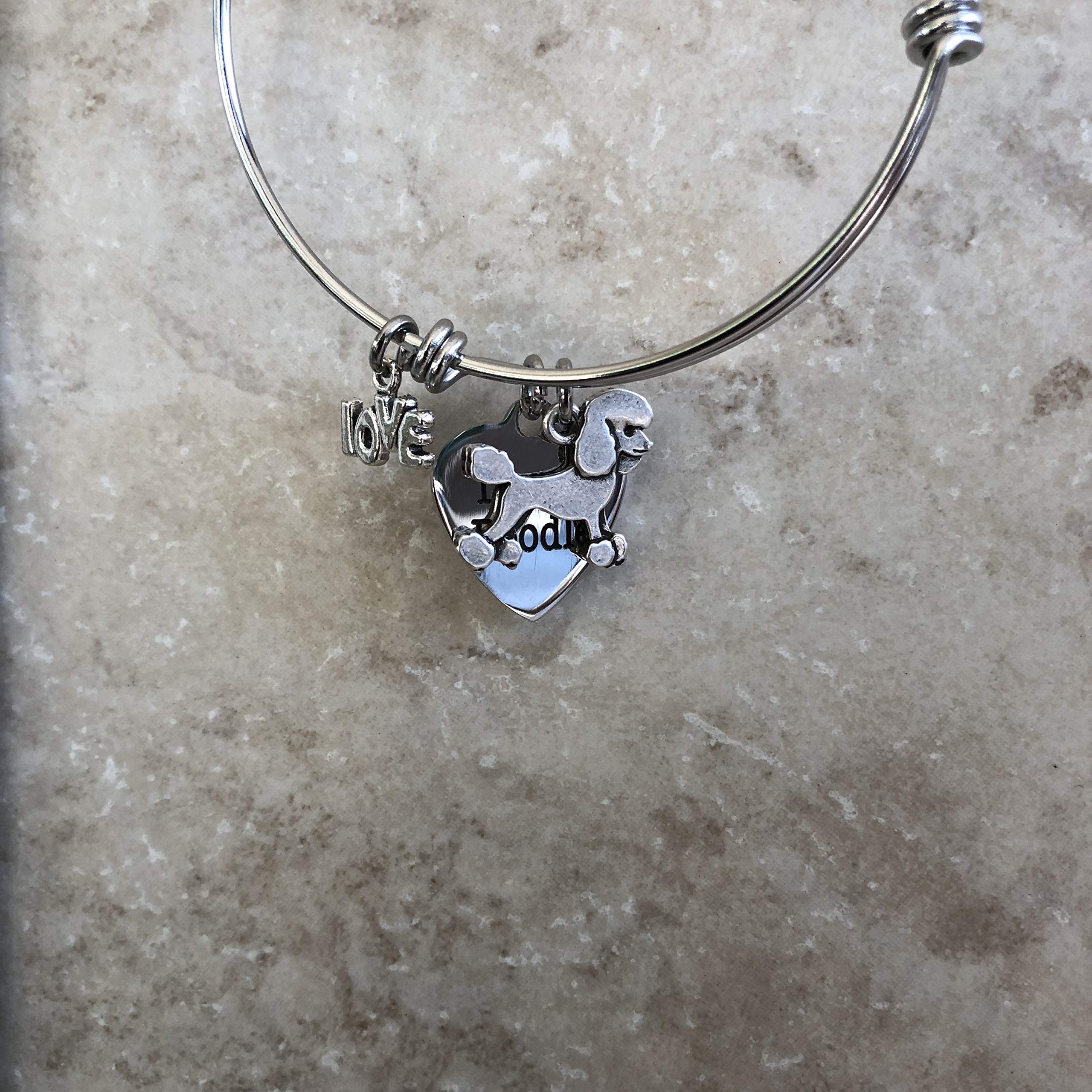 Poodle Bracelet - Adjustable Dog Charm Bangle for Standard & Mini Poodle - Small/Medium Size - Perfect Gift for Dog Lovers & Poodle Owners (Ideal for Daily Wear, Special Occasions & Pet-Themed Events)