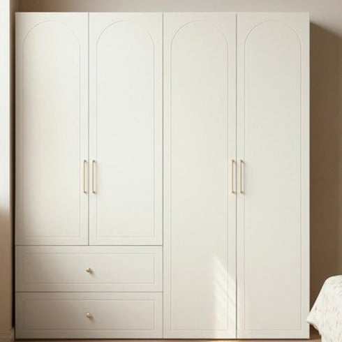 French Cream Pine Solid Wood Wardrobe - Elegant Bedroom Storage for Clothes & Accessories | Perfect for Master Bedroom, Guest Room & Walk-In Closets