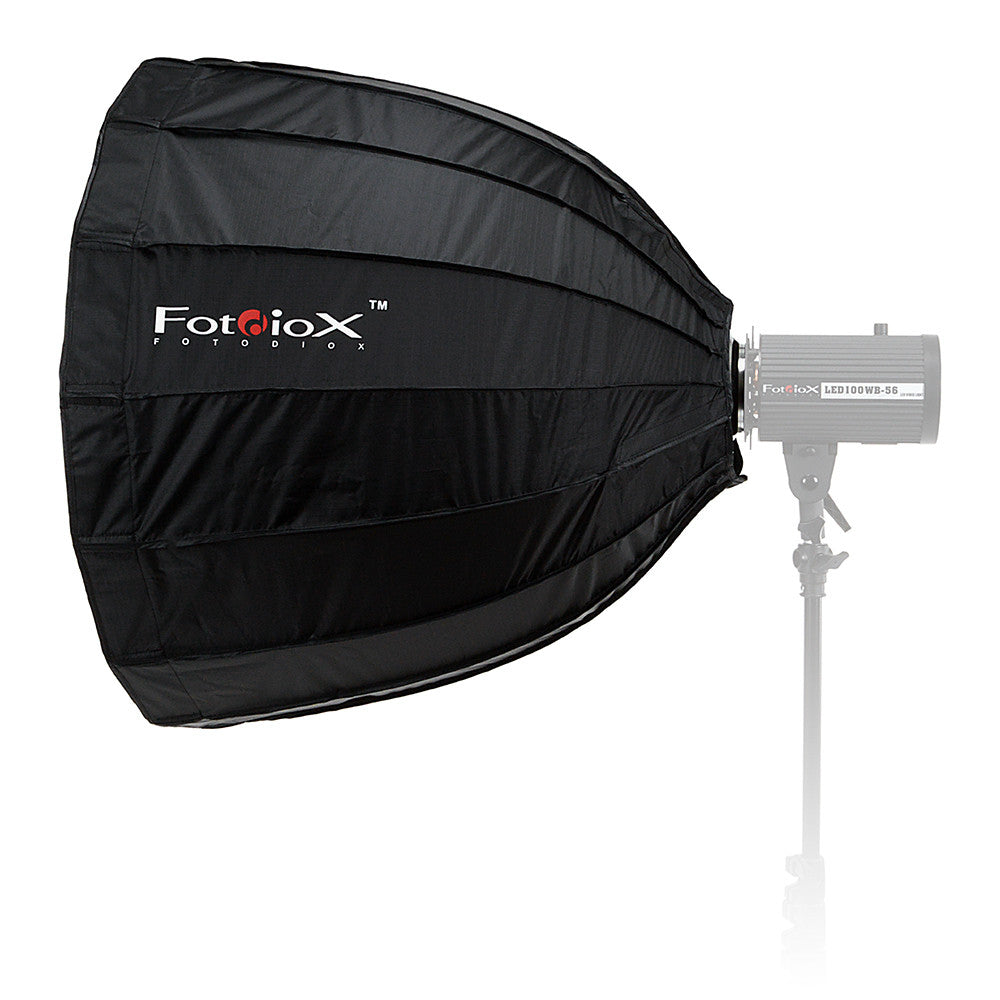 Fotodiox Deep EZ Pro Parabolic Softbox with Speedotron Speedring - Quick Collapsible Photography Lighting Modifier with Silver Interior & Double Diffusion Panels - Perfect for Studio Portraits, Product Photography, and Fashion Shoots
