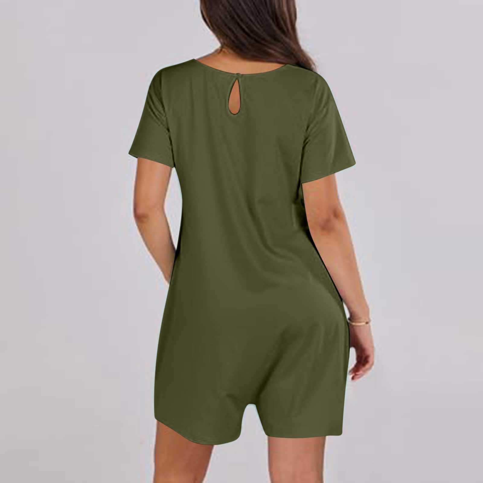 Women's Summer Casual Rompers - Sleeveless Loose Spaghetti Strap Short Jumpsuits Overalls with Pockets | Trendy Outfits for Beach, Vacation & Daily Wear | Open Box Deals & Warehouse Clearance