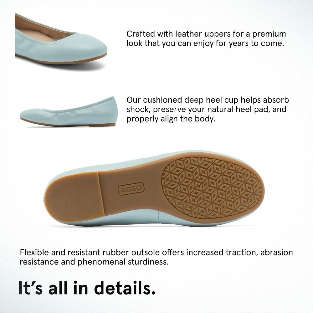ABEO Promenade Women's Ballet Flats with Metatarsal Pads - Comfortable Foot Pain Relief Shoes for Ball of Foot Cushion - Perfect for Work, Travel & Everyday Wear