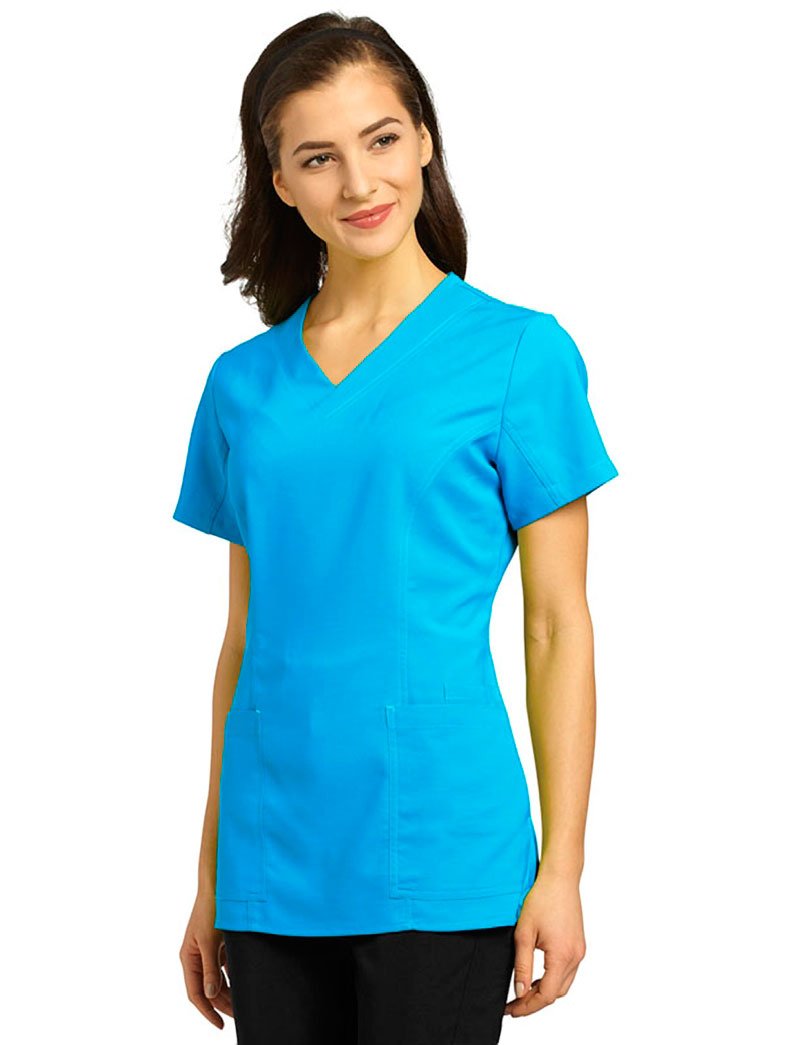 White Cross Oasis Stretch Princess Seam V-Neck Scrub Top for Women - Comfortable Medical Uniform Top for Nurses & Healthcare Professionals - Perfect for Hospitals, Clinics & Long Shifts