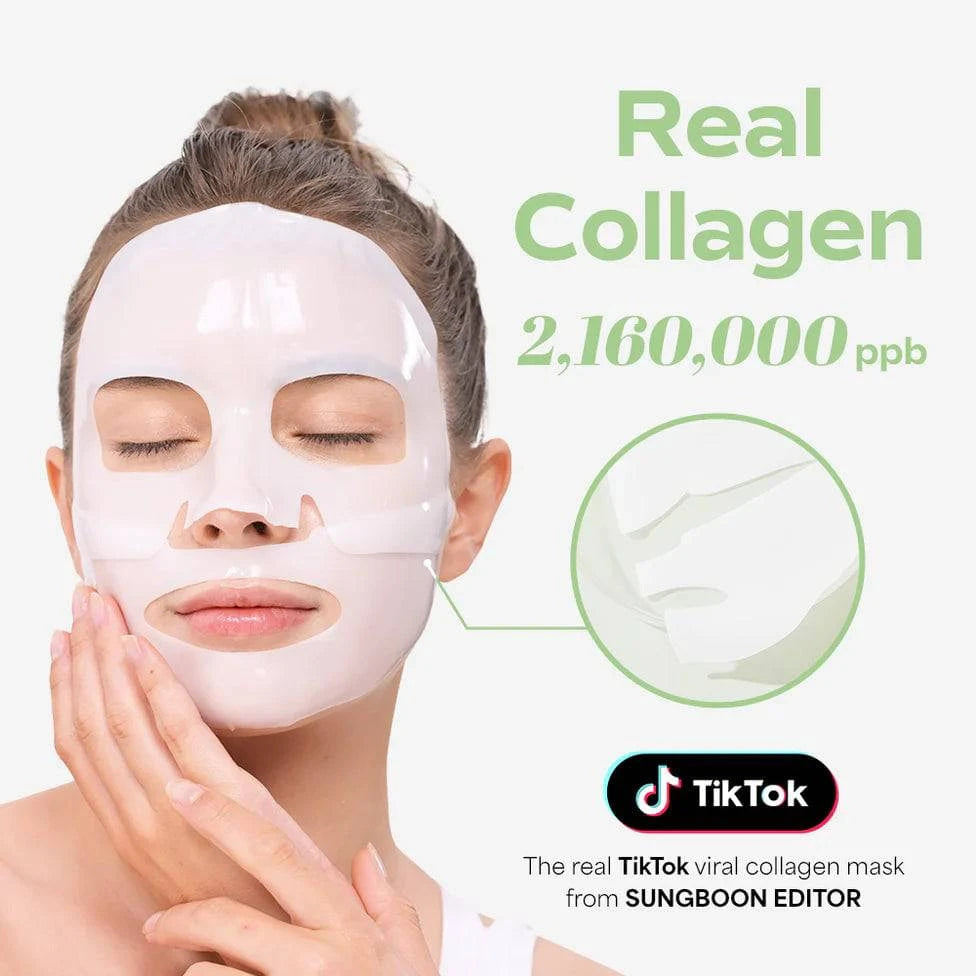 **SUNGBOON EDITOR Deep Collagen Cica Tea Tree Soothing Mask 37g (1 Sheet) – Hydrating & Calming Facial Mask for Acne-Prone & Sensitive Skin – Perfect for Daily Skincare & Post-Sun Care**