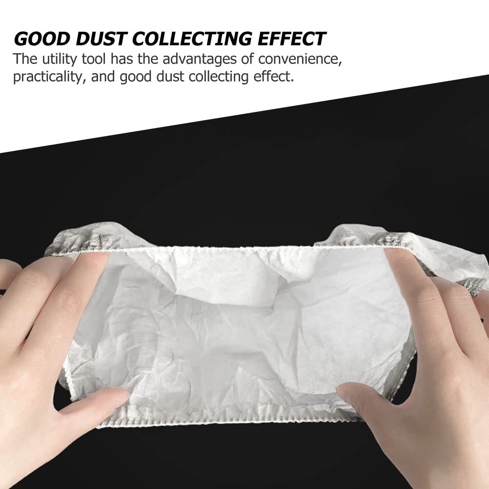 10-Pack White Vacuum Cleaner Bags for Nail Dust Collector - Reusable Nail Duster Pouch, Manicure Accessory for Salon & Home Use - Perfect for Nail Clippings, Dust Collection in Nail Art & Pedicure