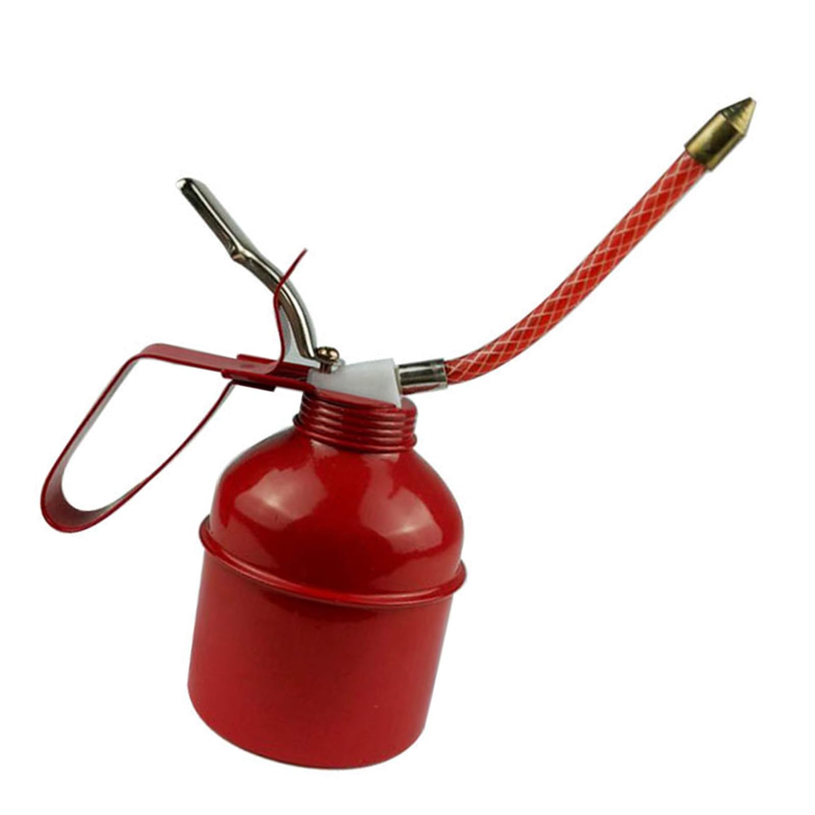 400ml Metal Oil Can Pump - Manual Oil Dispenser with Hose for Automotive, Machinery & Vehicle Maintenance - Perfect for Lubricating Engines, Gears & Tools