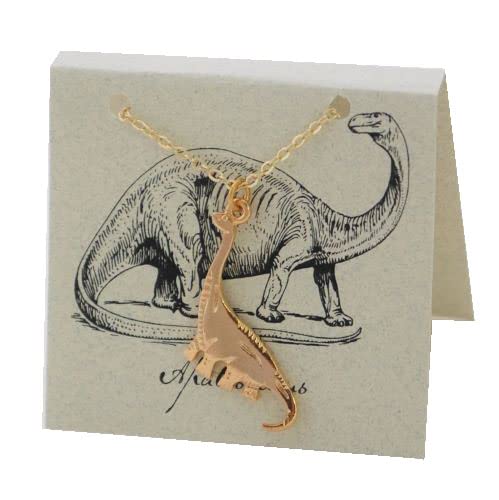 14K Gold Plated Apatosaurus Dinosaur Necklace - Jurassic Jewelry for Women, Dino Lover Gift, Perfect for Birthday, Anniversary & Everyday Wear