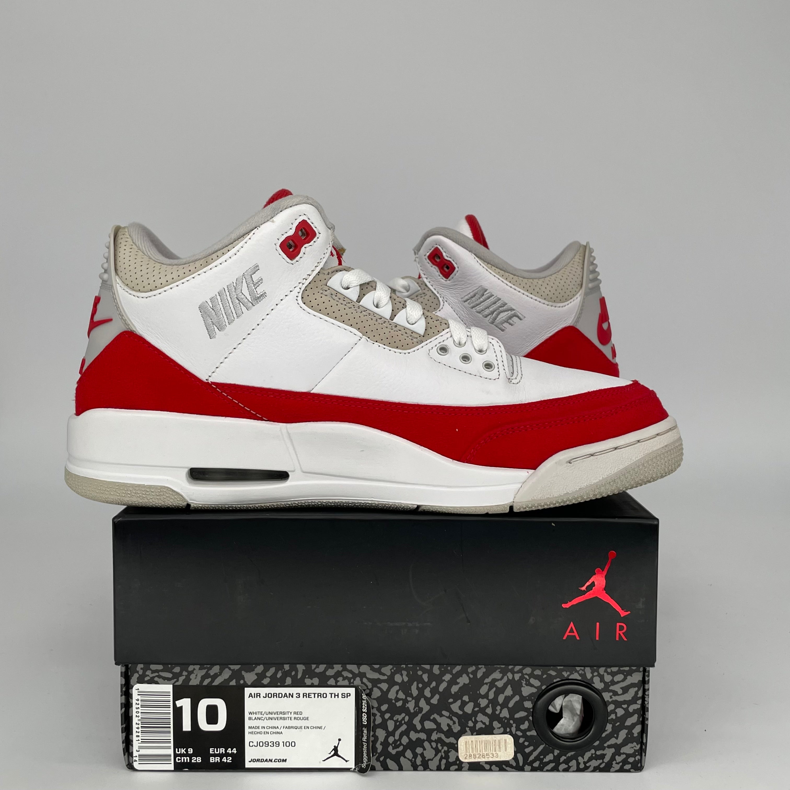 AIR JORDAN 3 TINKER UNIVERSITY RED Men's Basketball Shoes Size 10 - CJ0939-100 | Authentic Retro Sneakers for Sports, Streetwear & Sneaker Collectors
