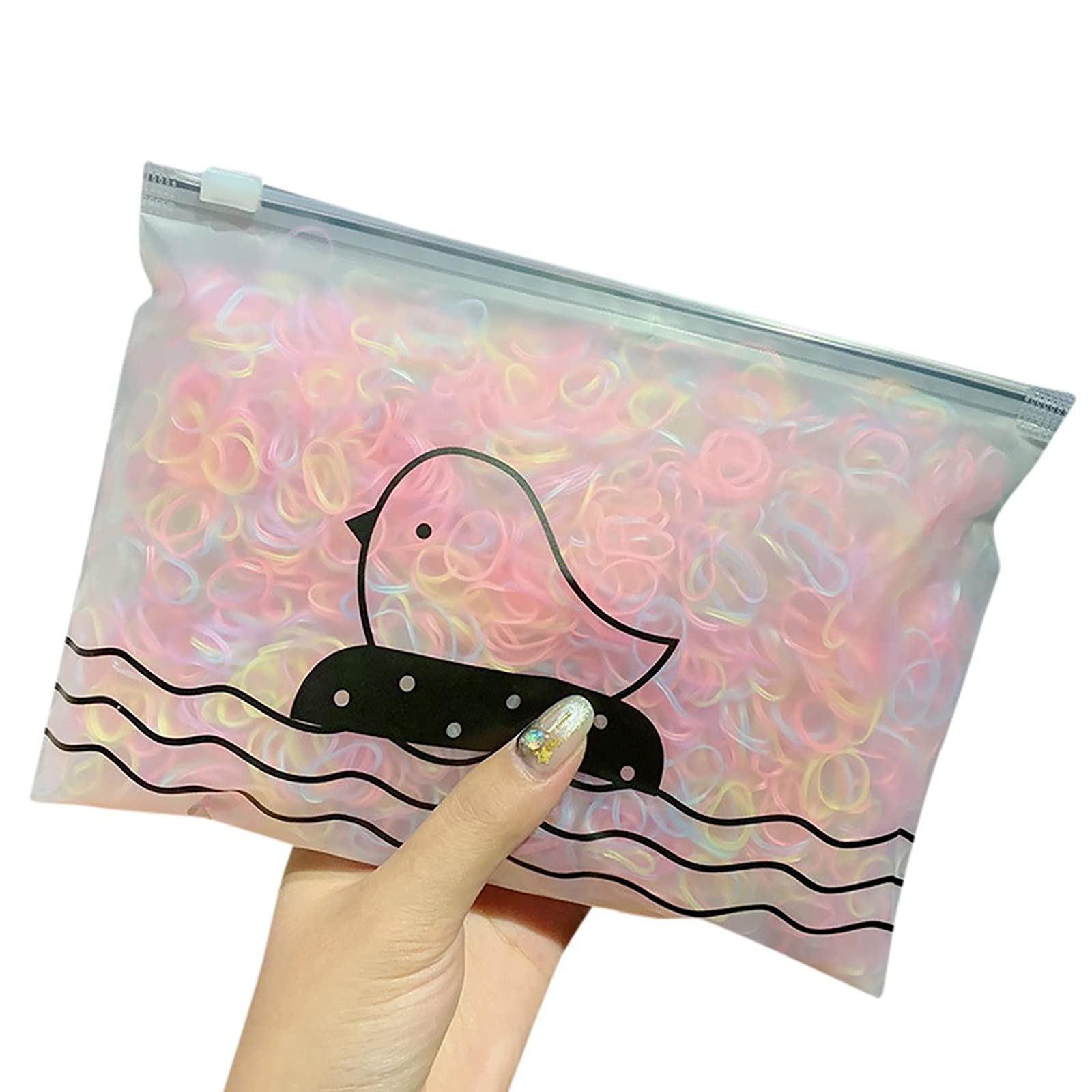 1000PCS Disposable Rubber Hair Bands - Mini Soft Elastic Hair Ties for Girls Braids & Ponytails - Perfect for School, Sports, and Daily Hair Styling