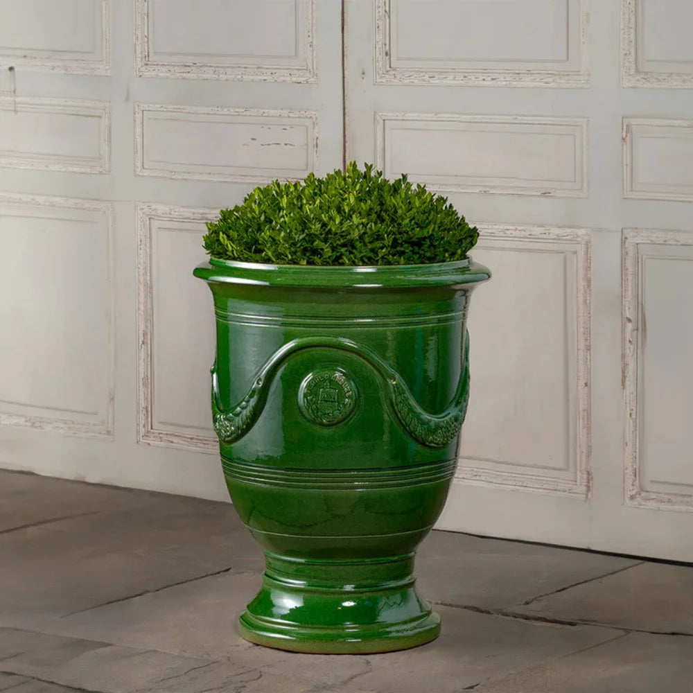 Large Anduze Outdoor Terra Cotta Planter - Classic French Garden Flower Pot for Patio, Balcony & Backyard Decor - Durable Clay Planter with Drainage Hole for Plants, Herbs & Succulents
