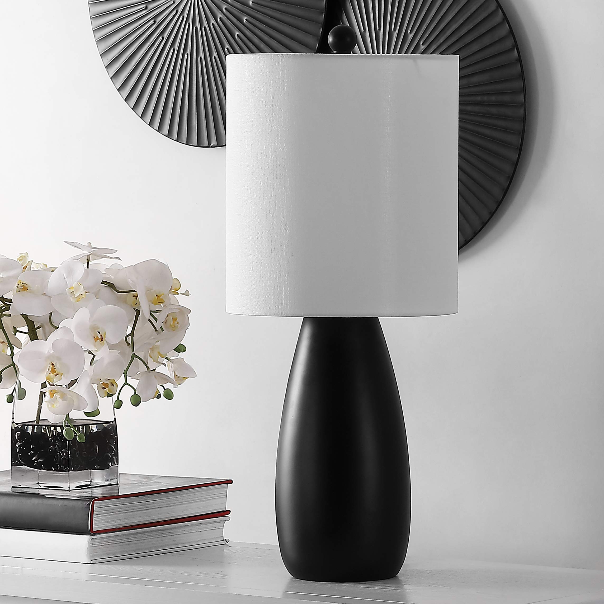 SAFAVIEH Arlia Modern Black 24-inch Table Lamp Set of 2 with LED Bulbs - Stylish Lighting for Bedroom, Living Room, Home Office & Nightstand - Perfect for Reading, Working & Ambient Lighting