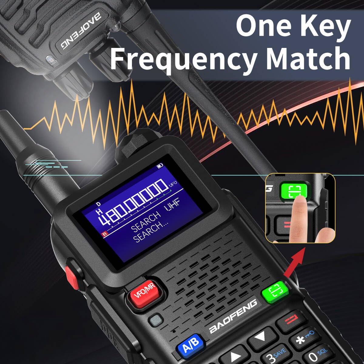 BAOFENG 5RM 10W Long Range Ham Radio Handheld NOAA Weather Receiver with 2500mAh Rechargeable Battery, Programming Cable, Speaker Mic & Type-C Charging - 2 Pack Walkie Talkies for Outdoor Adventures, Emergency Communication, and Group Activities