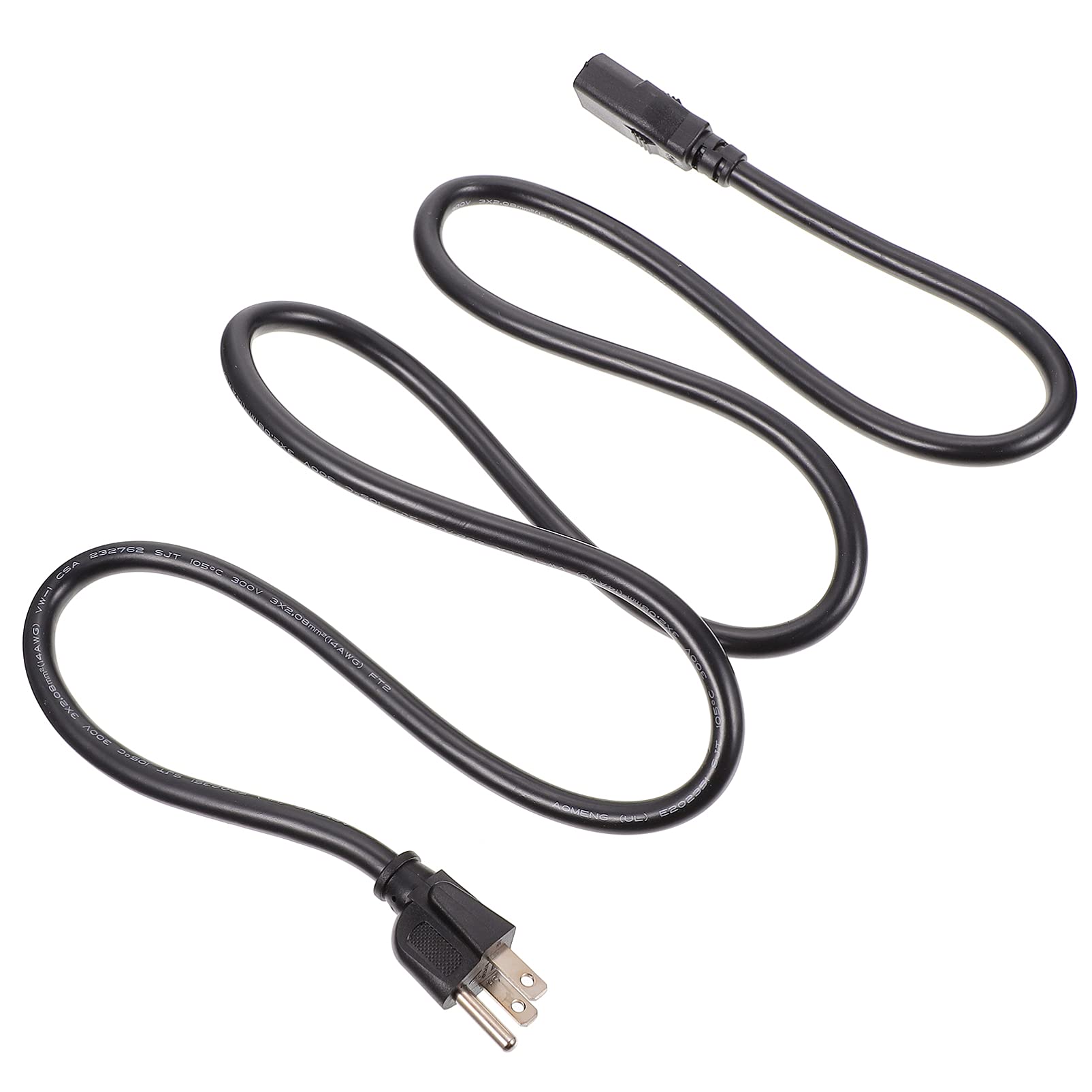 DOITOOL 3-Prong AC Power Cord for PC & Laptop - US Plug Computer Charger Cable with Extension | Perfect for Home Office, Gaming Setup & Workstation Power Supply