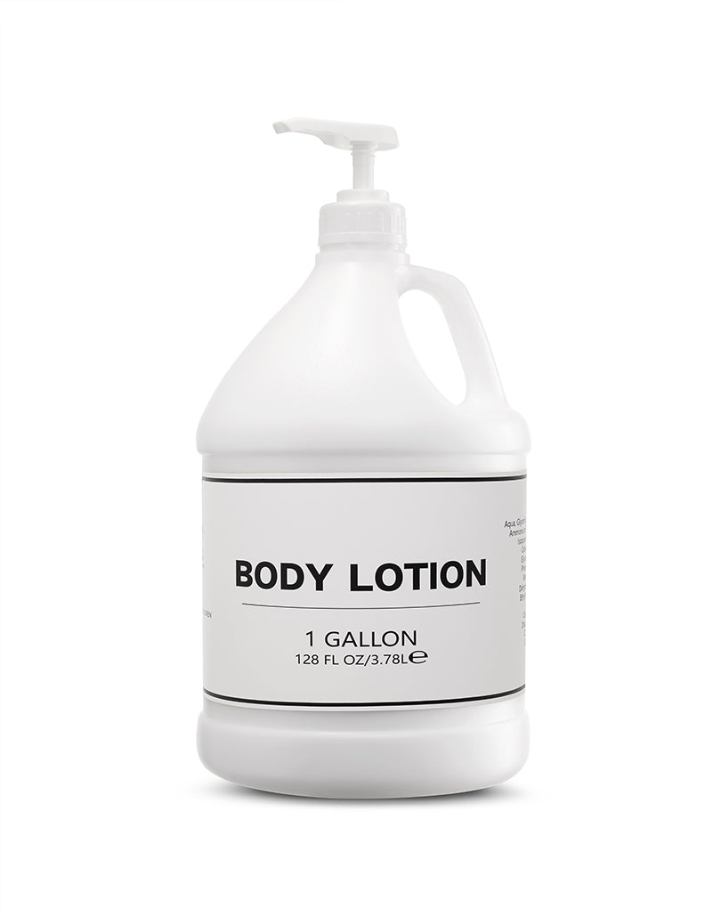 4 Pack Body Lotion Refill - 1 Gallon Pump Dispensers (White Label) for Spa, Salon & Home Moisturizing