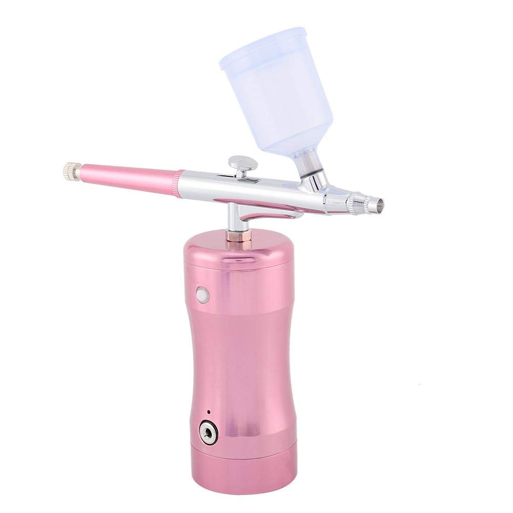 Bicaquu 0.3mm Airbrush Kit with 20CC Paint Cup - Professional Airbrush Paint Set for Art, Tattoo, Manicure & Cake Decorating (Pink) | Perfect for DIY Crafts, Nail Art, Body Painting & Food Design