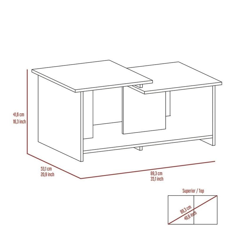BOWERY HILL Modern Espresso Rectangular Coffee Table - Perfect for Living Room, Office & Lounge Areas