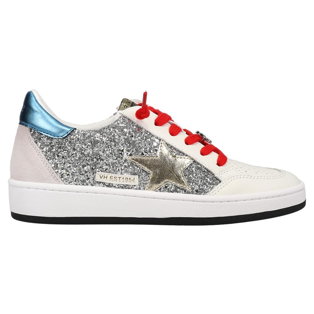 Vintage Havana Women's Denisse Metallic Perforated Slip-On Sneakers - Silver Size 6 M | Comfortable Casual Shoes for Walking, Travel & Everyday Wear