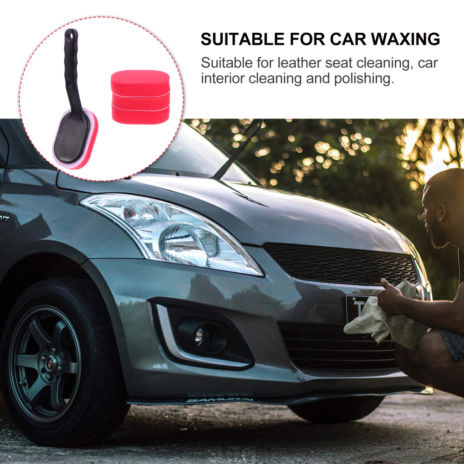 VICASKY 5-Piece Waxing Brush Set - Car Wax Applicator, Polishing Sponge & Wheel Cleaning Brush Kit for Auto Detailing, Car Wash & Tire Shine (Perfect for DIY Car Enthusiasts & Professional Detailers)