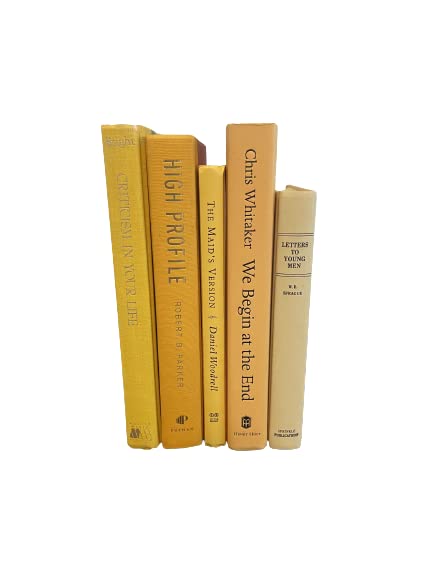 SoBoho Decorative Book Set - 12 Colorful Faux Books for Bookshelf & Home Decor - Perfect for Coffee Table, Shelf Styling, and Living Room Accents (Yellow)