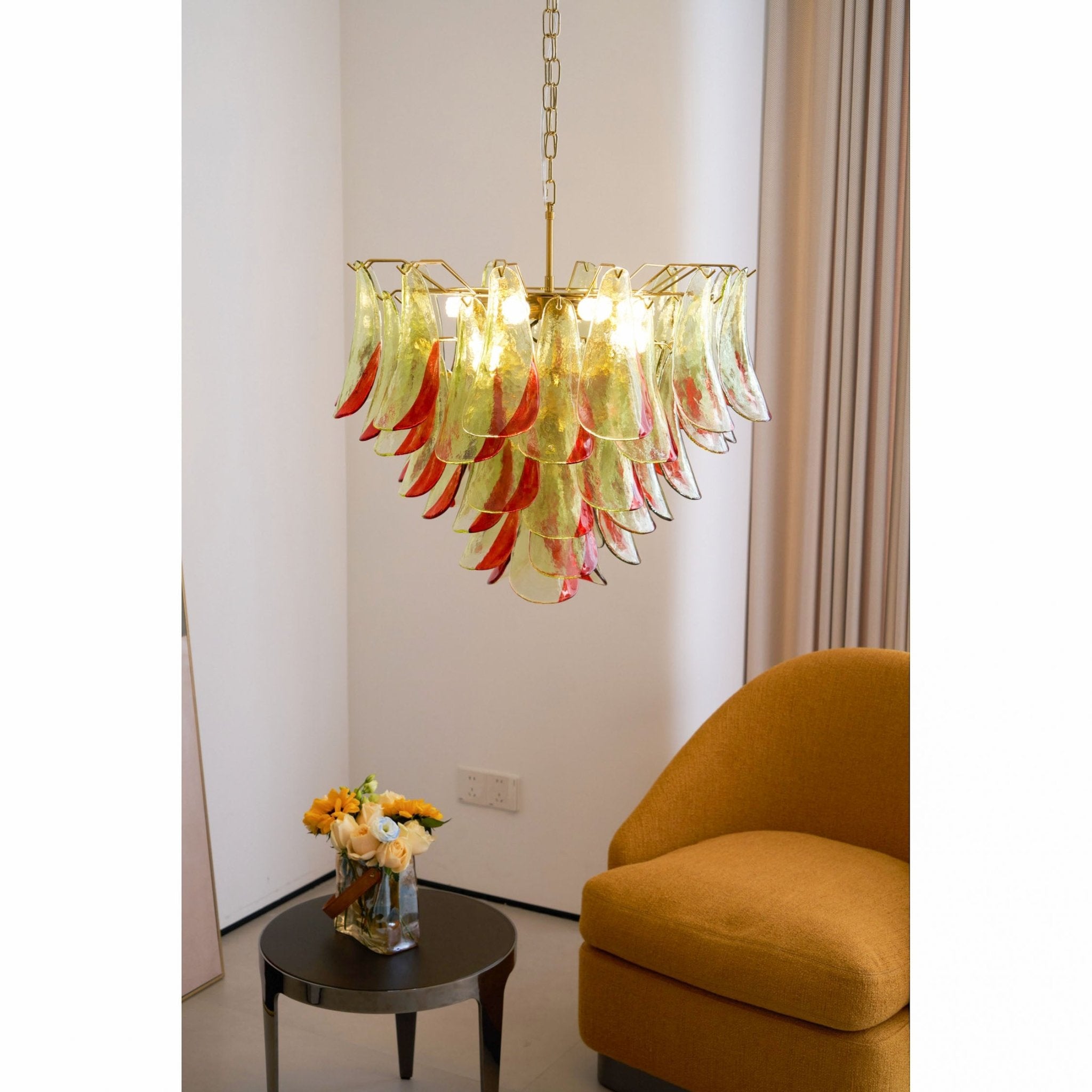 Marielle Murano Glass Chandelier - Elegant Crystal Ceiling Light Fixture for Dining Room, Living Room & Bedroom Decor