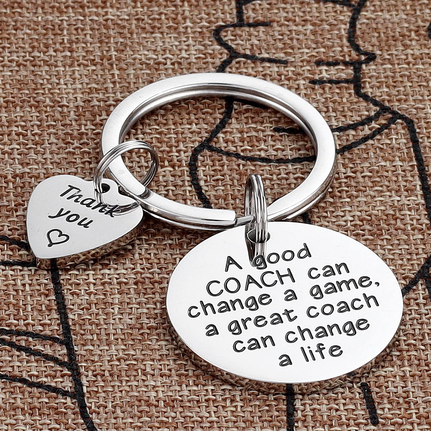 Kivosliviz Coach Keychain - Personalized Volleyball & Football Gifts for Men - Perfect for Coach Appreciation, Retirement, or Team Awards