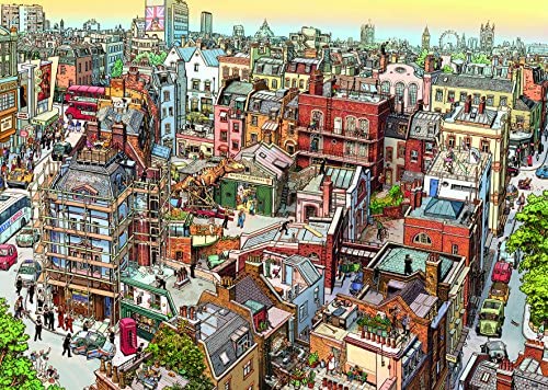 Heye 2000-Piece Triangular Jigsaw Puzzle - Sherlock & Co Detective Theme - Challenging Adult Puzzle for Home Decor & Family Game Night