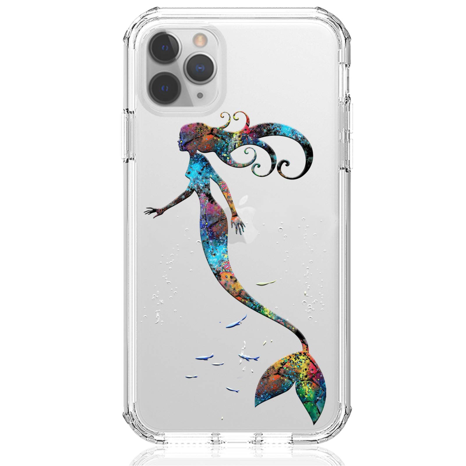 Cute Shockproof iPhone 12 Pro Max Case 6.7 Inch - Colorful Clear Slim Soft Bumper Cover with Animal Print & Mermaid Design for Women Girls | Perfect for Daily Use, School & Work Protection