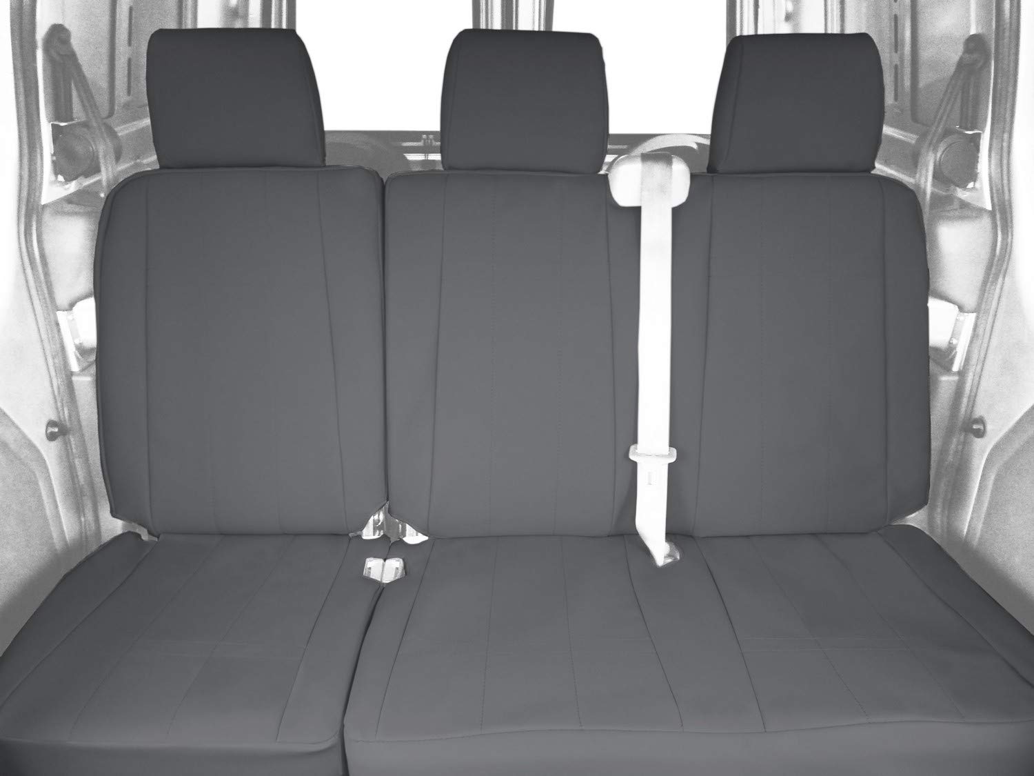 Premium CalTrend 60/40 Split Bench Seat Covers for 2011-2015 Mazda CX-9 - Durable Cordura Fabric in Light Grey with Matching Trim | Perfect for Off-Roading, Camping & Family Road Trips