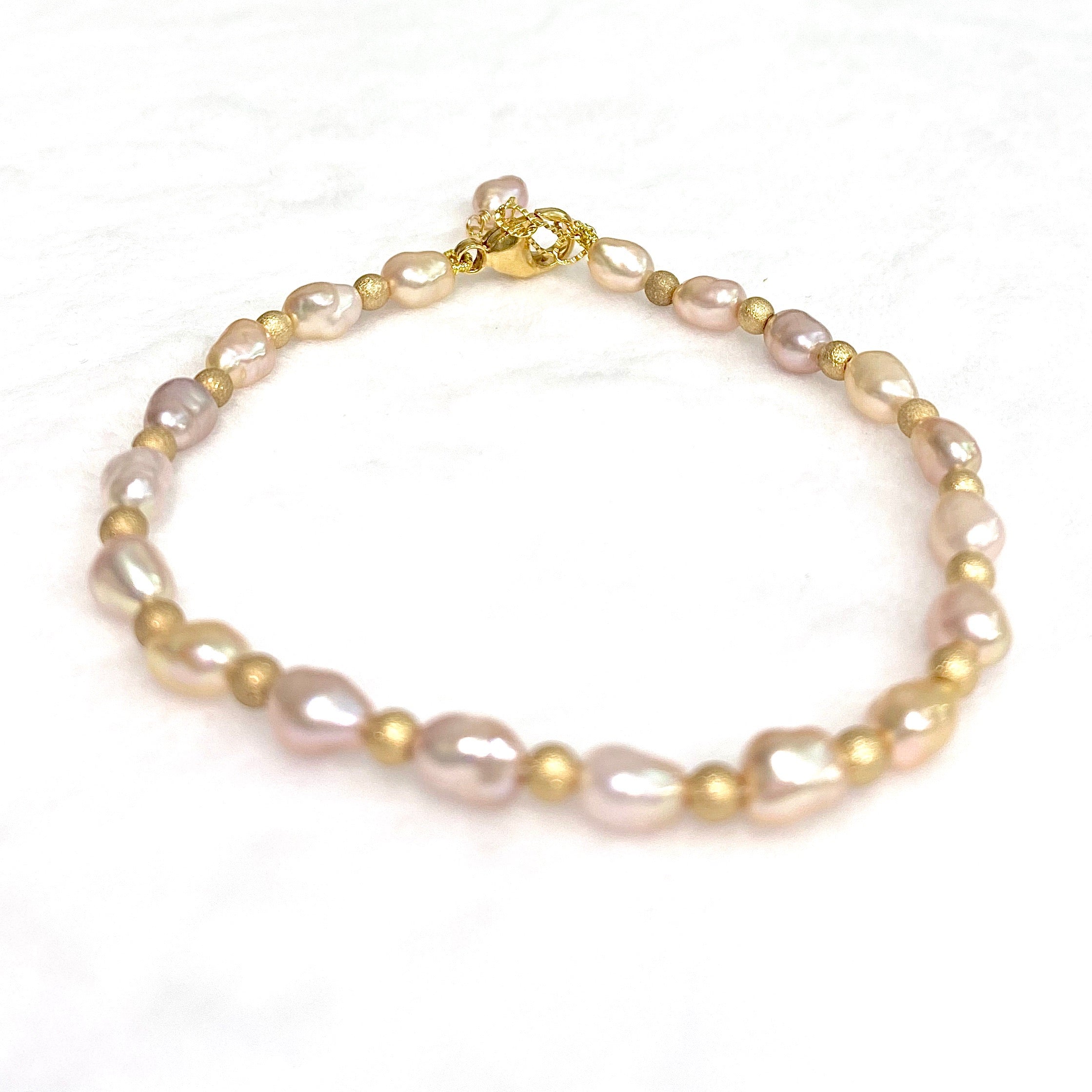 ARIA Pink Keshi Pearl Bracelet (B524) - Elegant & Dainty Jewelry for Women, Perfect for Weddings, Parties & Everyday Wear