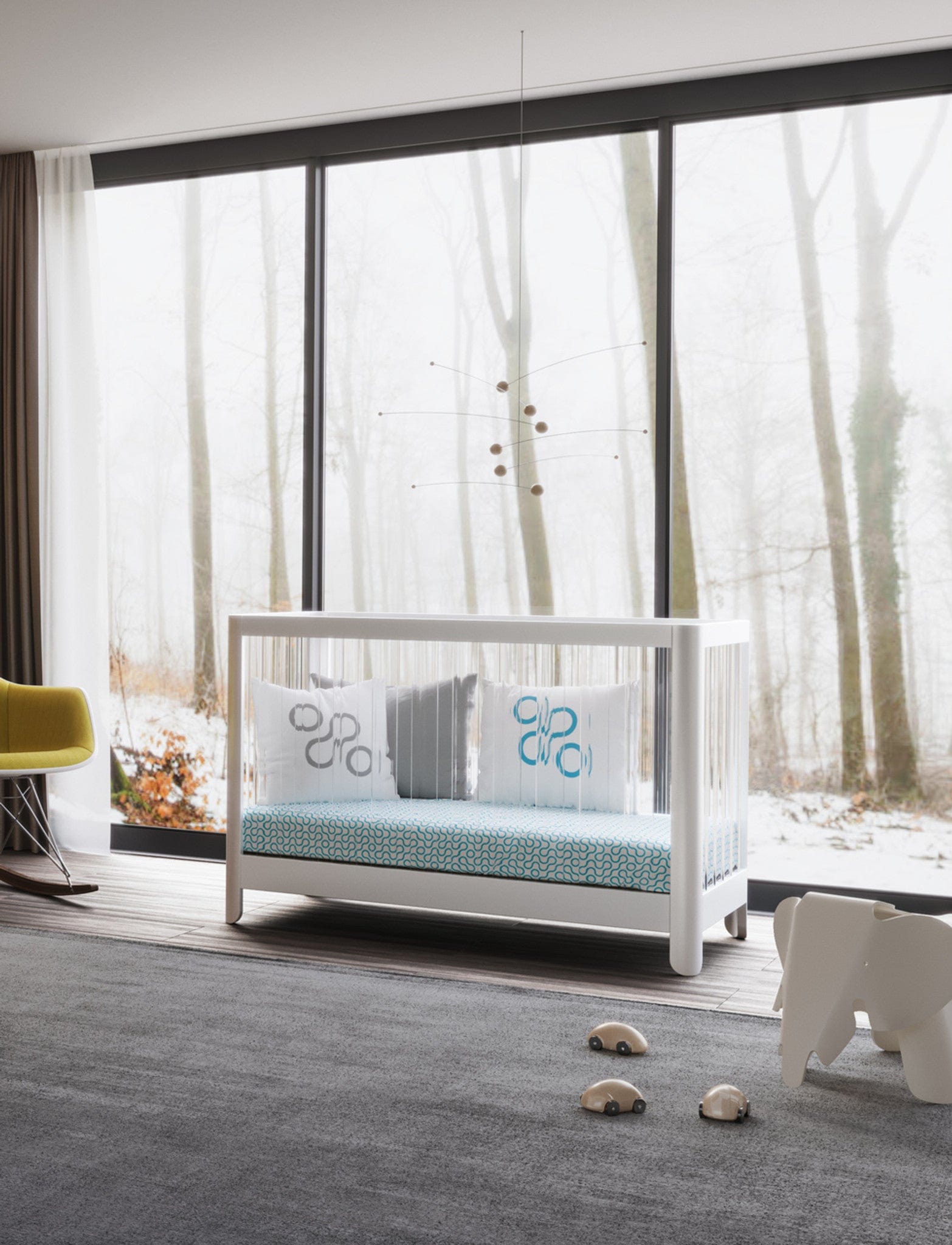 Spot On Square Reverie Crib - Modern Baby Crib with Convertible Design, Safety Rails & Adjustable Mattress Height | Perfect for Nursery, Bedroom & Daycare Use