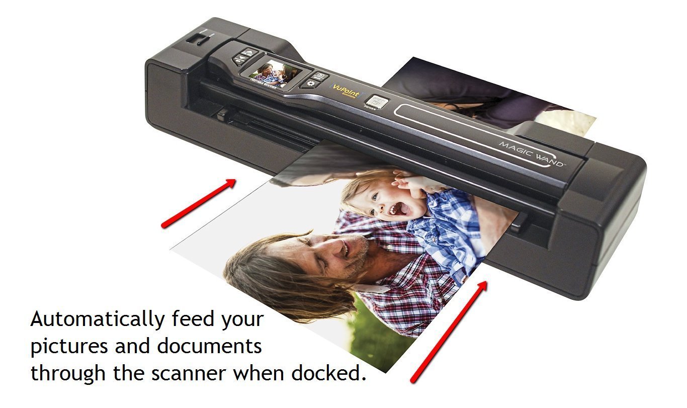 PDSDK-ST470R-VP Magic Wand Portable Scanner ST470 with Docking Station - High-Speed Document Scanning for Office, Home & Business Use