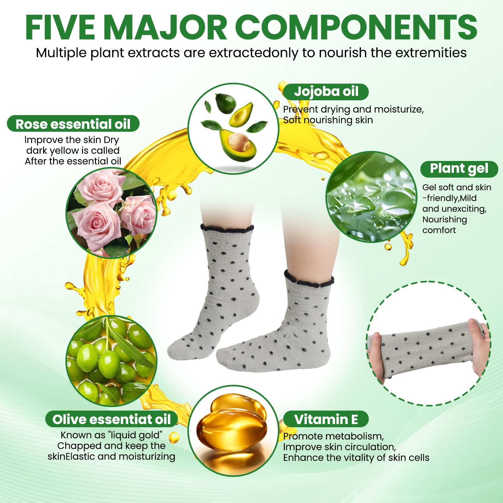 Pnrskter Moisturizing Gel Socks for Cracked Heels & Dry Feet - 2 Pairs Spa Treatment Socks with Essential Oils & Vitamins (Black/Light Gray) - Perfect for Overnight Foot Care & Relaxation at Home