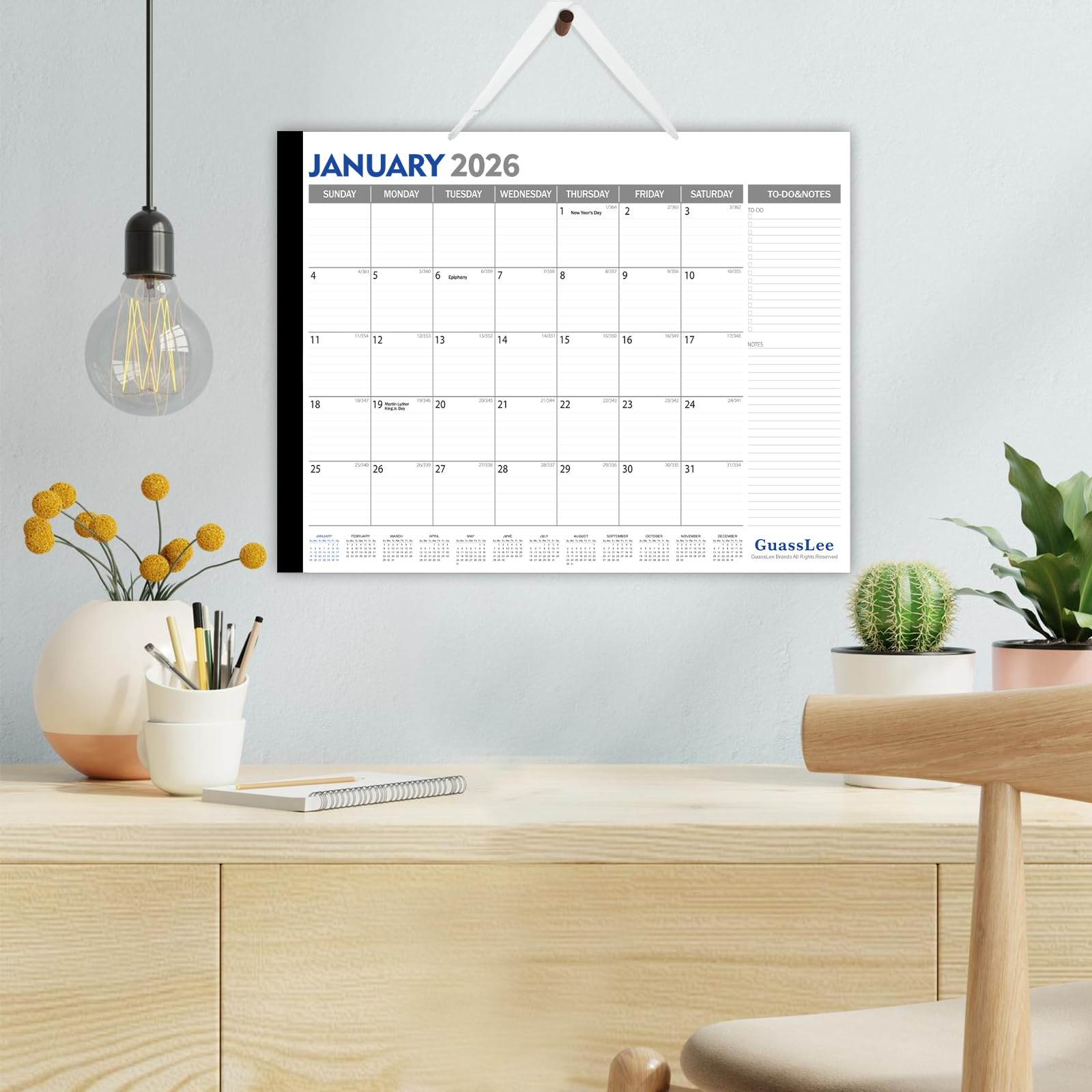 GuassLee 2025-2026 Large Desk Calendar 22