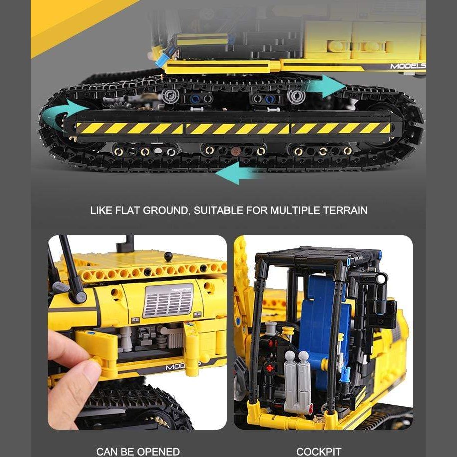 Mould King 13112 Motorized Mechanical Digger Building Blocks Set - STEM Educational Toy for Kids & Adults - Perfect for Construction Play, Engineering Learning & DIY Projects