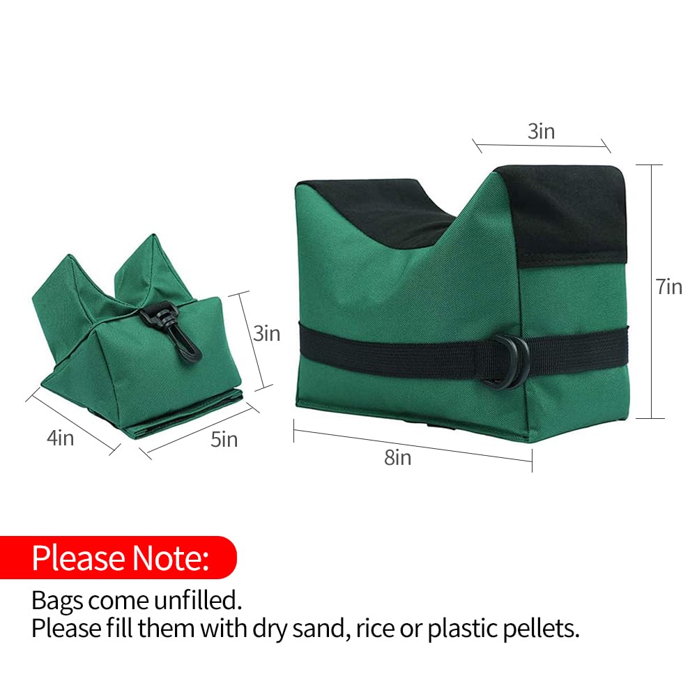Best Shooting Rest Bags for Rifle Hunting - Front & Rear Support Sandbag Stand Holders with 600D Polyester (Unfilled) - Perfect for Range Practice, Hunting Trips & Precision Shooting