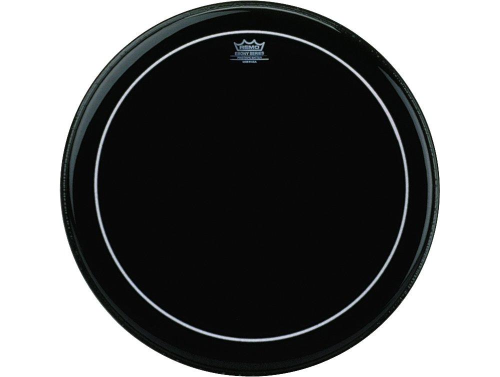 Remo Pinstripe Ebony Bass Drumhead 30 Inch - Premium Drum Head for Professional Drummers - Perfect for Live Performances, Studio Recording, and Practice Sessions