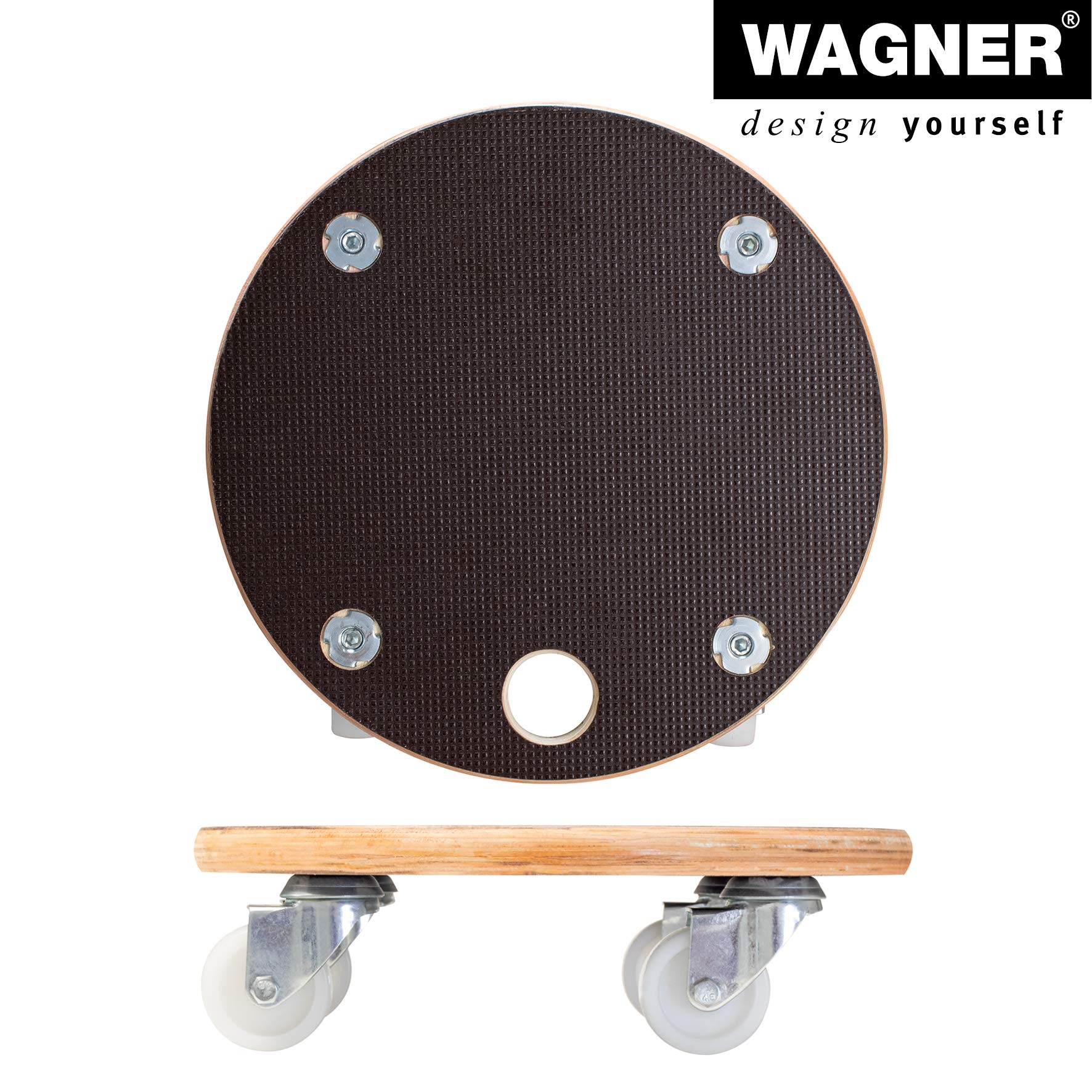 Wagner Plant Caddy Maxigrip - 11.42 x 3.35 Inch Heavy Duty Plant Stand with Wheels - FSC Certified Wood Dolly for Indoor & Outdoor Plants - 440 lbs Capacity - Made in Germany - Perfect for Moving Large Potted Plants on Decks, Patios & Greenhouses (Model 64-1351)