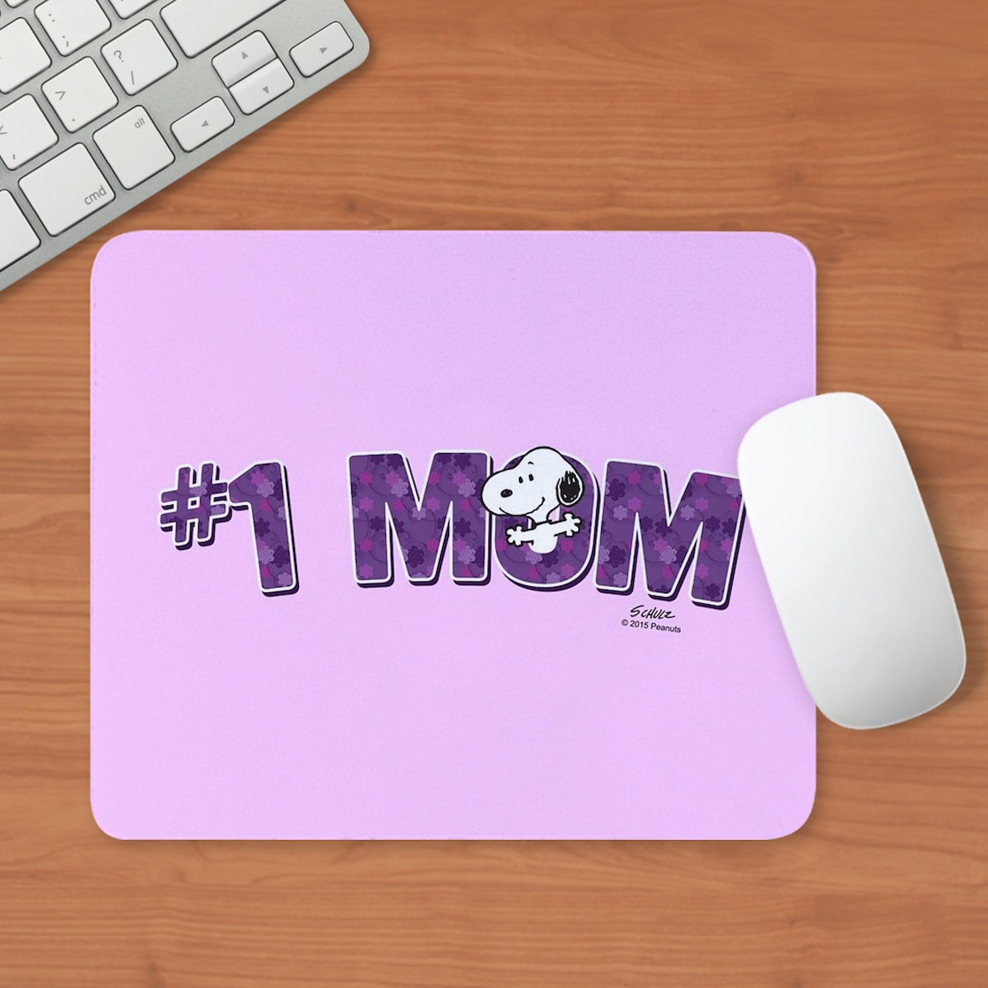 Non-Slip Snoopy #1 Mom Gaming Mousepad - Full Bleed Rubber Base for PC & Office Use | Perfect Gift for Mother's Day & Gamers