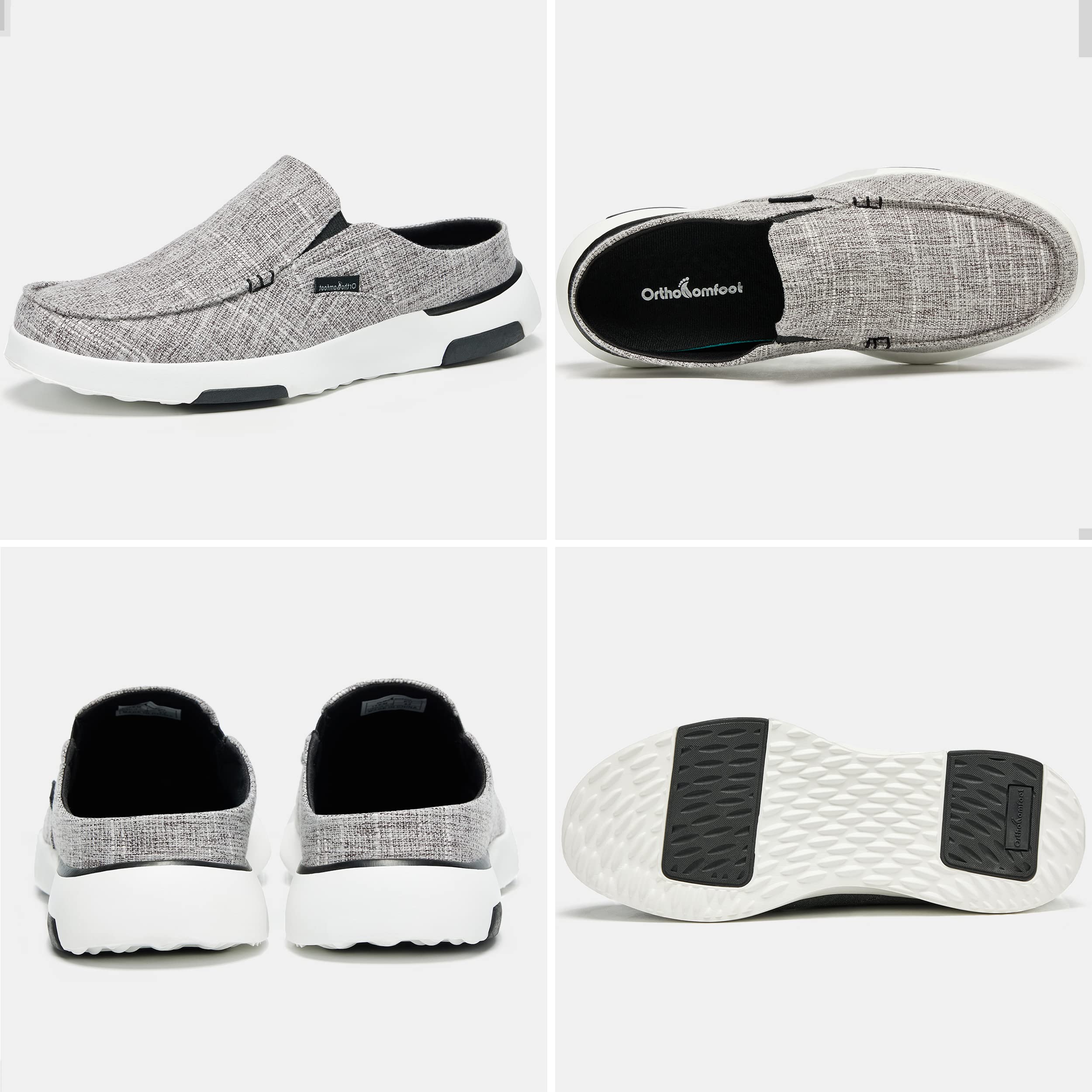 **OrthoComfoot Men's Orthopedic Slip-On Loafers - Arch Support Walking Shoes for Plantar Fasciitis & Flat Feet Relief - Comfortable Orthotic Shoes for Foot & Heel Pain - Ideal for Casual Wear, Work & Daily Comfort**