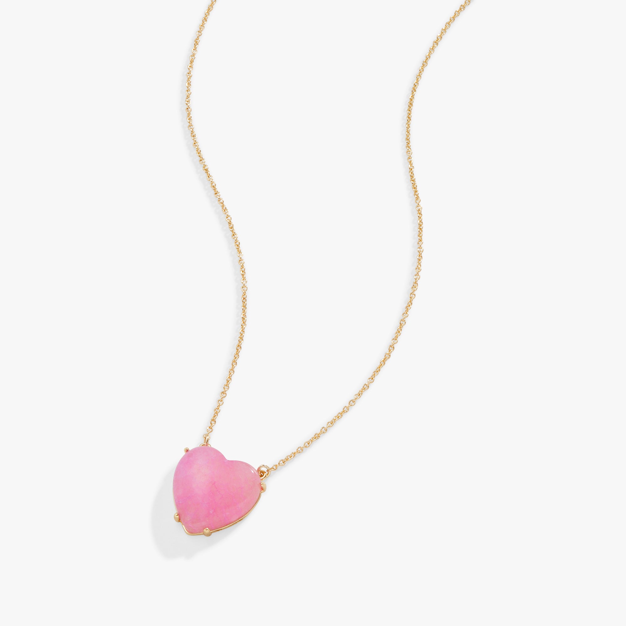 Natural Pink Agate Heart Necklace for Women - Elegant Gemstone Jewelry Gift for Valentine's Day, Anniversary & Special Occasions