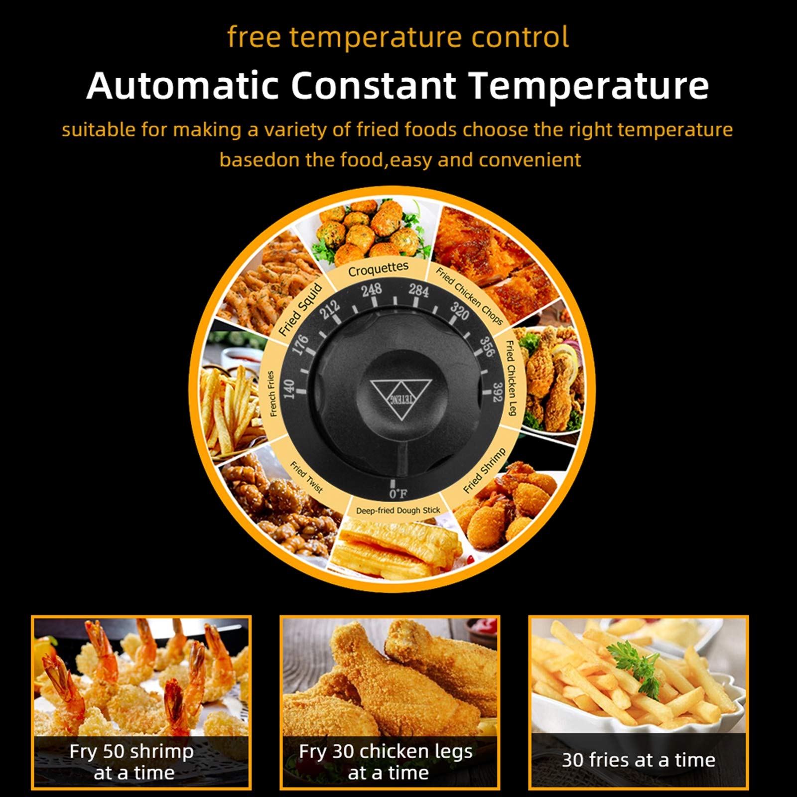 1700W Commercial Stainless Steel Deep Fryer with 8.5QT/8L Capacity - Electric Air Fryer with Basket & Faucet for Home & Restaurant Use - Perfect for Frying Chicken, French Fries, and Donuts