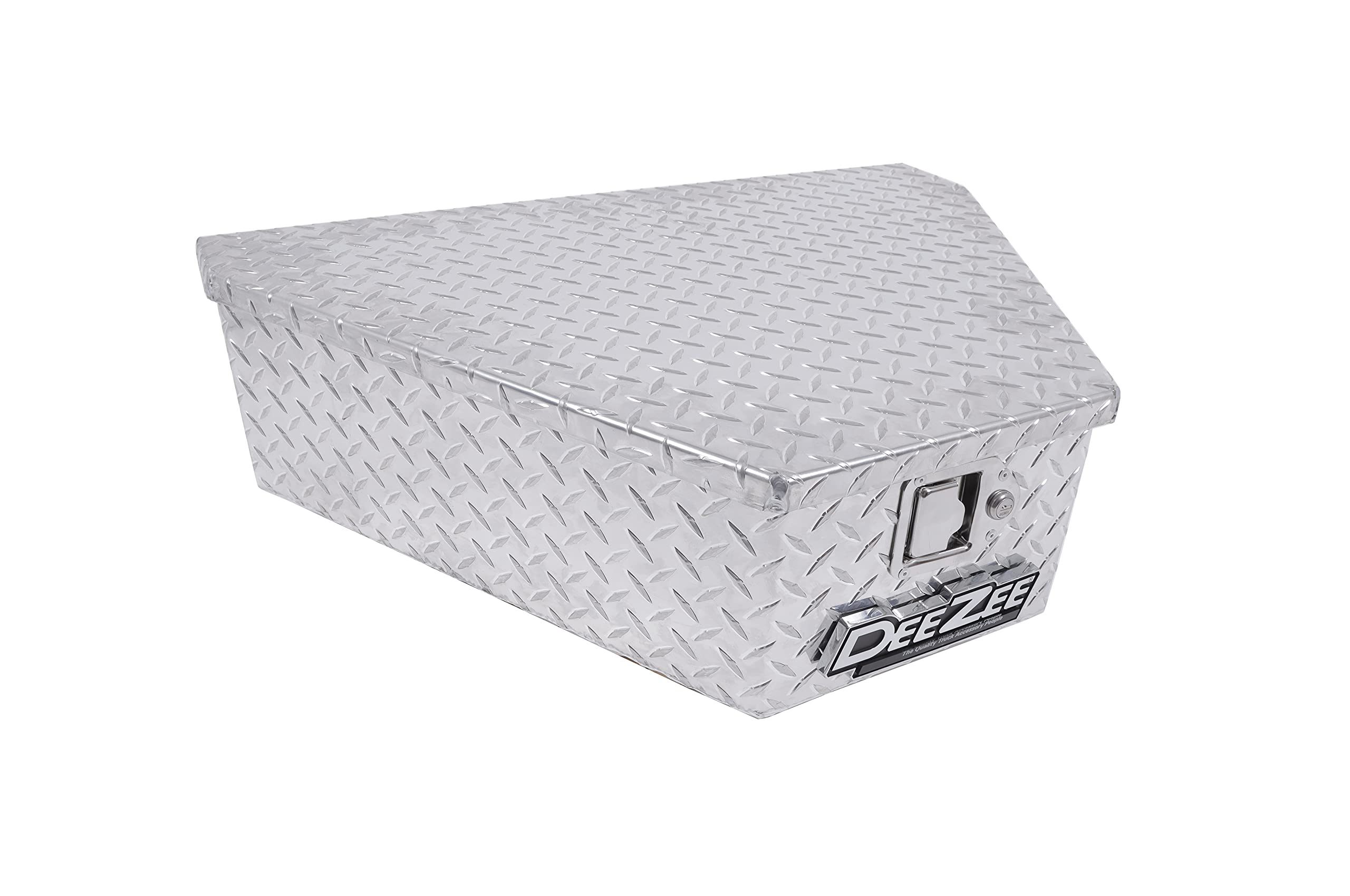 Dee Zee DZ92717 Brite-Tread 60-Degree Triangle Trailer Tool Box - Heavy Duty Storage for Truck, Trailer & RV Accessories - Perfect for Road Trips, Camping & Work Sites