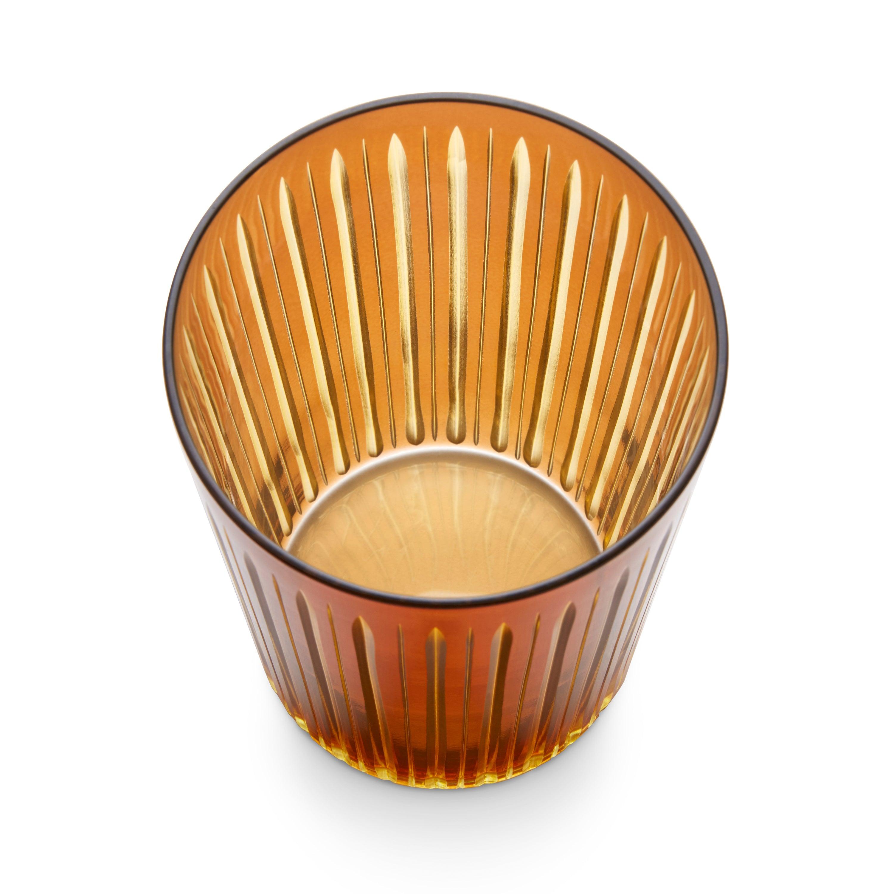 Premium Prism Highball Glasses Set of 4 - Amber Colored Cocktail Glasses for Whiskey, Vodka & Mixed Drinks - Elegant Barware for Home Entertaining & Gifts